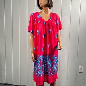 *NWT Latin Fashion Women's Pink & Blue Floral HouseDress Patio Sz 3X